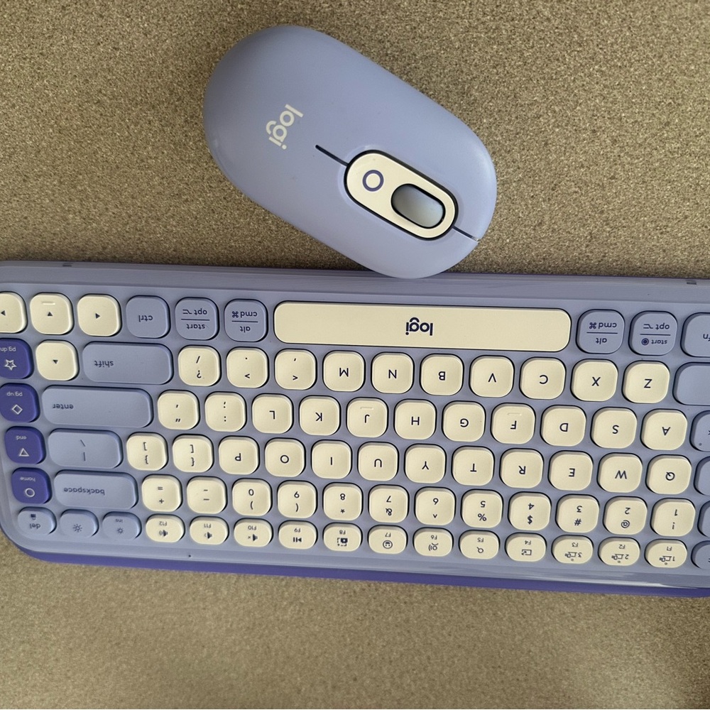 Logitech POP ICON Combo, Bluetooth Keyboard and Mouse Combo, LILAC